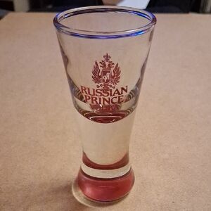 Vodka Shot Glass - Clear and Red